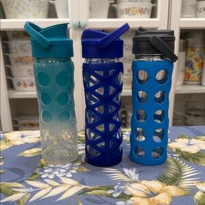 Lifefactory Glass Water Bottles set of three